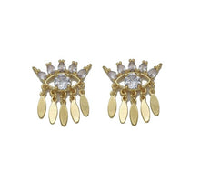 Load image into Gallery viewer, Gold CZ Evil Eye With Teardrop Charm, Sku#JL125