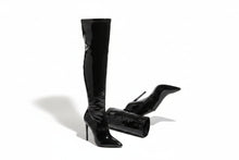 Load image into Gallery viewer, Women's Pointed-Toe Over-the-Knee Stiletto Boots | Back-Zip Plus-Size High Heels