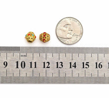 Load image into Gallery viewer, Gold Enamel Barrel Spacer Beads, Sku#LX70