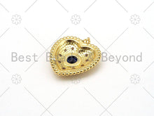 Load image into Gallery viewer, 18K Gold Filled Large Fancy Cobalt CZ Micro Pave Heart Pendant,Heart Pendant, 30mm,Sku#LK423
