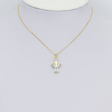 Load image into Gallery viewer, Gold Big Clear CZ Cross Charm, Sku#LD528