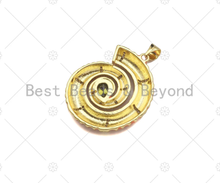 Load image into Gallery viewer, CZ Micro Pave Colorful Enamel Sea Snail Shape Charm, 18K Gold Enamel Pendant, Necklace Bracelet Charm Pendant,26x30mm,Sku#LK317