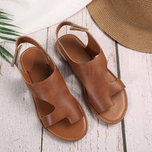 Load image into Gallery viewer, Plus-size Velcro Flat Sandals | Unisex Summer Flip-flops | PU Upper | Rubber Sole