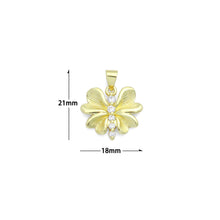 Load image into Gallery viewer, CZ Gold Petal Flower Dragonfly Charm Pendant, Sku#LK1190