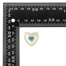 Load image into Gallery viewer, CZ Gold Mother of Pearl Turquoise Malachite Heart  Charm, Sku#LX329