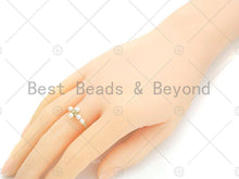 Load image into Gallery viewer, White Pearl Cross Open Ring, Sku#LD82