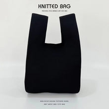 Load image into Gallery viewer, Women's Knitted Yarn Tote Bag - Woven Polyester Shoulder Bag with Phone Pocket