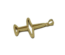 Load image into Gallery viewer, Gold CZ Hollow Out Airplane Charm, Sku#LK690