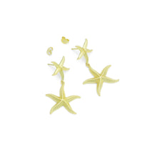 Load image into Gallery viewer, Gold Silver StarFish Earrings, Sku#A472