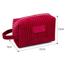 Load image into Gallery viewer, Velvet Large-Capacity Makeup Organizer Bag – Portable Travel Cosmetics Bag