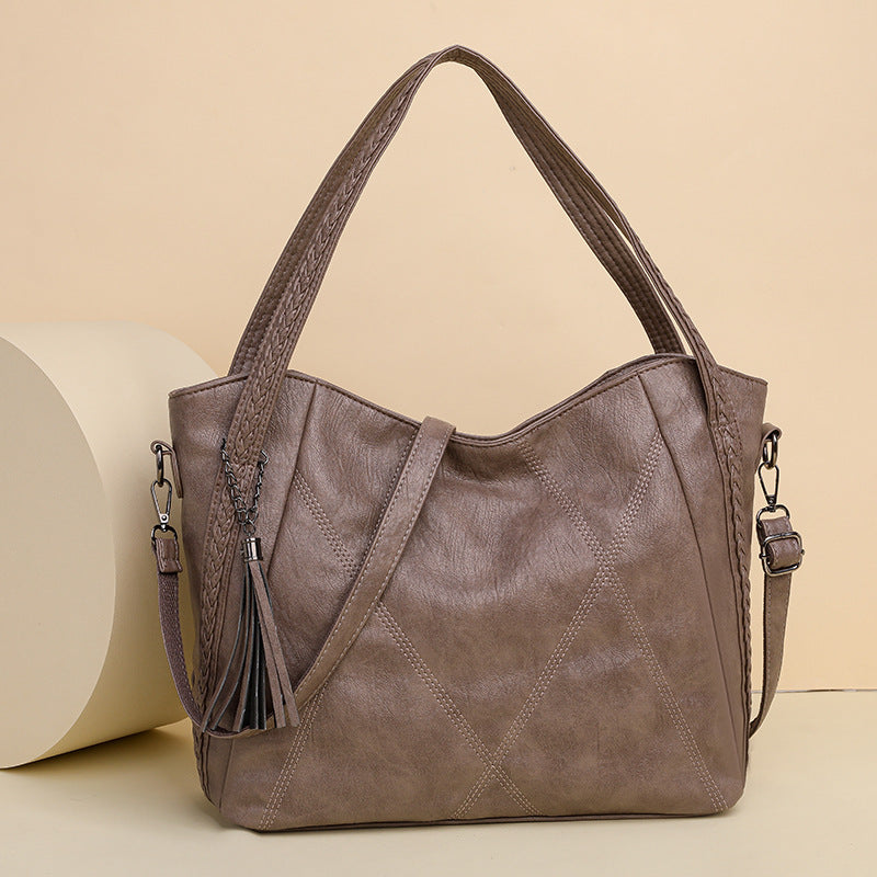 Women's PU Leather Crossbody Tote Bag – Spacious, Minimalist & Versatile