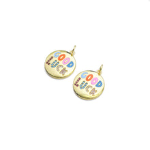 Load image into Gallery viewer, CZ Colorful Enamel Good Luck Coin Charm, Sku#LX442