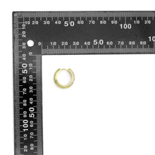 Load image into Gallery viewer, Clear CZ Silver Gold Medium size Hoop Earrings, Sku#A477