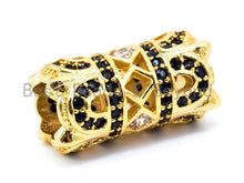 Load image into Gallery viewer, CZ Micro Pave Large hole spear shield spacer beads charms/Drum barrel beads, 15x8mm, 1pc, sku#G230