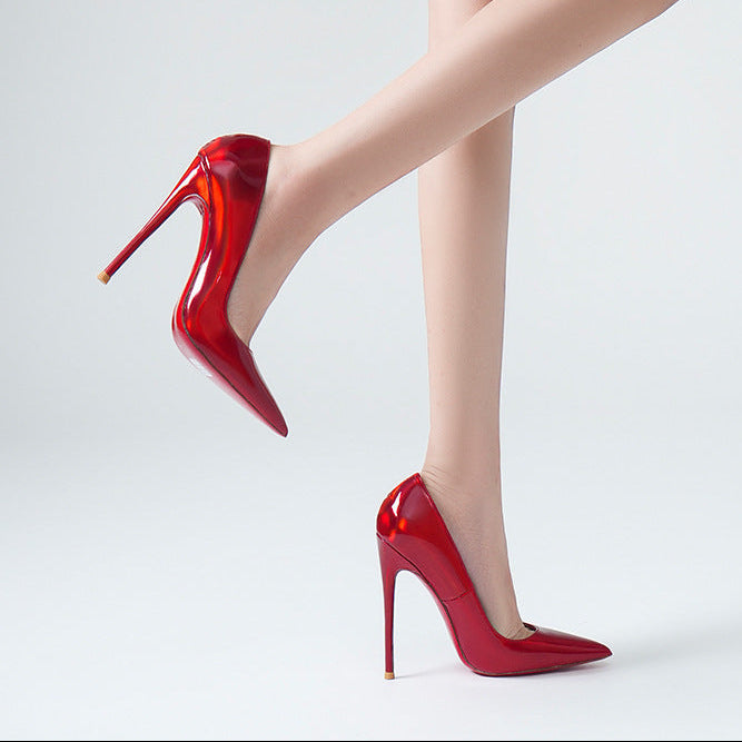 Red Sole Pointed Toe Slip-On Pumps – Women's Stiletto High Heels