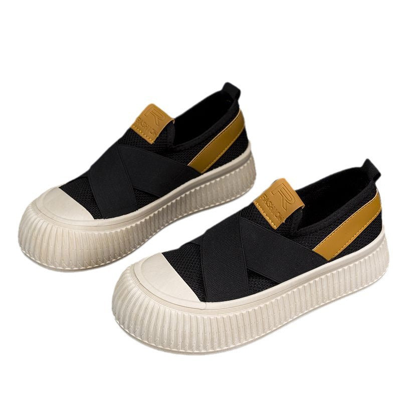 Women's Breathable Mesh Canvas Sneakers | Casual Flat Low-Top Shoes