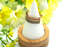 Load image into Gallery viewer, Colorful CZ Band Ring,Sku#X16