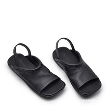Load image into Gallery viewer, Women's Square Toe Roman Flat Sandals | Open Toe Beach Sandals | Soft PU Leather Slides