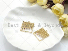Load image into Gallery viewer, Filigree Gold Lacy Charm, Brushed Gold Twisted Wire Charm Pendants for Earrings necklace making, sku#CP01