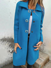 Load image into Gallery viewer, Women's Solid-color Mid-length Wool Coat With A Single-breasted Design
