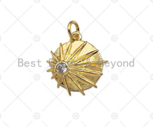 Load image into Gallery viewer, Clear CZ Micro Pave Shining Star Coin Pendant,Cubic Zirconia Star Charm,Gold/Silver Tone,15x17mm,sku#L348