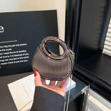 Load image into Gallery viewer, Contrast-Color Embossed Crescent Chain Shoulder Crossbody Bag