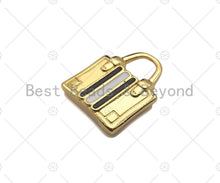 Load image into Gallery viewer, Colorful Enamel Lady Bag Shape Pendant/Charm,18K Dainty Gold Charm, Necklace Bracelet Charm Pendant,16x20mm, Sku#LK276