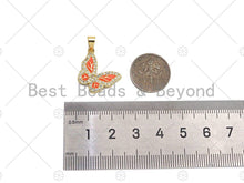 Load image into Gallery viewer, CZ Micro Pave Colorful Enamel Butterfly Shape Pendant/Charm,Cubic Zirconia Charm, Necklace Bracelet Charm Pendant,16x20mm, Sku#LK262