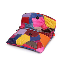 Load image into Gallery viewer, Patchwork Leather Crossbody Bag - Genuine Sheepskin Chain Shoulder Bag