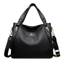 Load image into Gallery viewer, Women's High-Capacity PU Leather Tote Shoulder Bag | Elegant Niche Design | Black, Khaki, Brown