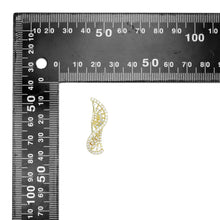 Load image into Gallery viewer, Gold Clear CZ Twisted Fan Shape Stud Earrings, Sku#A421