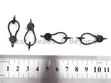 Load image into Gallery viewer, Black CZ Pave On Black Micro Pave Lobster Clasp with Jumping Ring Clasp, Fine Jewelry Clasp, Designer Clasp,  28x12mm,sku#H112