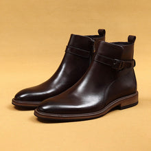 Load image into Gallery viewer, Men's Genuine Leather Ankle Boots - Business Formal Square Toe