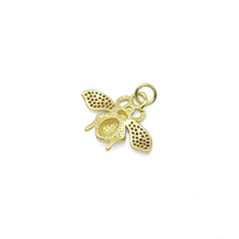 Load image into Gallery viewer, Clear CZ Gold French Bee Charm, Sku#LX316