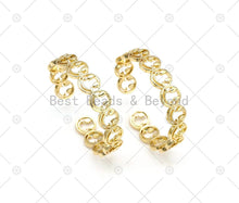 Load image into Gallery viewer, Cute Smiley Face Bangle Bracelet, 18K Gold Filled Open Cuff Bracelet, Adjustable Bracelet, Fashion Jewelry, 64x13mm, Sku#LD155