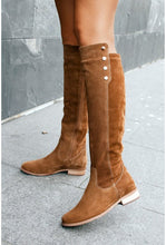 Load image into Gallery viewer, Women's Over-The-Knee Suede Boots | Low Heel Round Toe Side Zipper | Black Brown Khaki