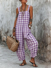 Load image into Gallery viewer, Linen Blend Sleeveless High-Waist Wide-Leg Overalls Jumpsuit – 5 Colors S–3XL