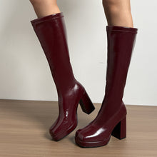Load image into Gallery viewer, Women's Over-the-Knee Chunky Heel Riding Boots – Square Toe Block Heel
