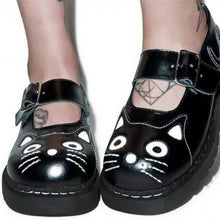 Load image into Gallery viewer, Women's Cat-Theme Velcro Strap Platform Shoes | Thick Sole Round Toe Casual Sneakers