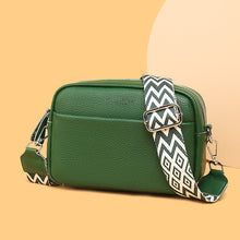 Load image into Gallery viewer, Rhombus Embroidered Crossbody Bag - Genuine Leather Small Square Shoulder Bag