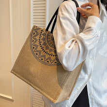 Load image into Gallery viewer, Women's Ethnic Style Tote Bag - Cotton Canvas Shoulder Bag for College &amp; Everyday Use