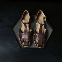 Load image into Gallery viewer, Full Grain Leather T-Strap Fisherman Sandals