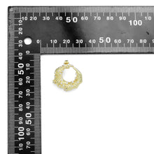 Load image into Gallery viewer, Gold Silver Twisted Hoop with Diamond Stud Earrings, Sku#A242