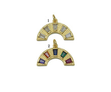 Load image into Gallery viewer, Large Trapezoid CZ Fan Shape Charm, Sku#F1490