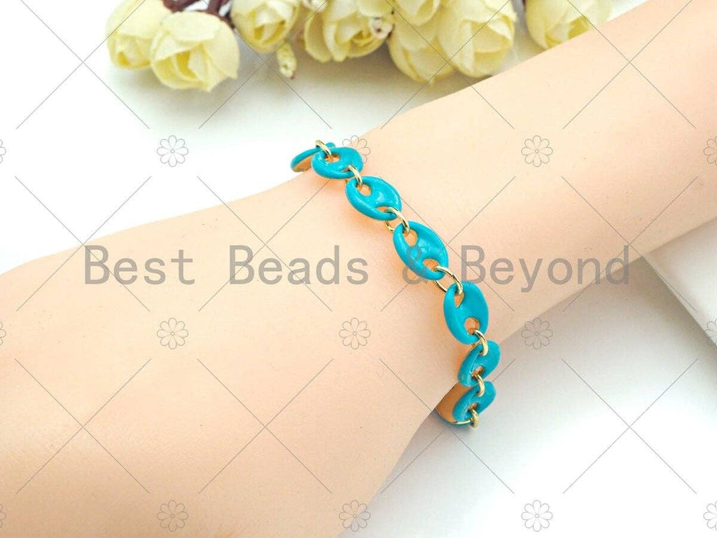 Colorful Enamel Hand Made  Mariner Chain Bracelet