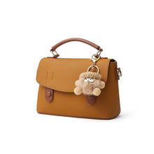 Load image into Gallery viewer, Women's Genuine Leather Cambridge Bag | Full-Grain Cowhide Shoulder Bag | Coffee Brown &amp; Off-White