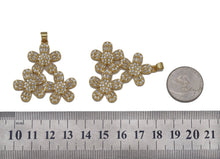 Load image into Gallery viewer, CZ Triple Sunflowers Charm, Sku#LK620