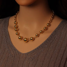 Load image into Gallery viewer, Gold Linked Ball Chain Necklace, Sku#LD560