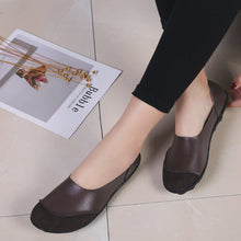 Load image into Gallery viewer, Women's Korean Casual Slip-On Loafers | Low Heel Round Toe Leather Shoes
