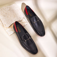 Load image into Gallery viewer, The Maratea Black Leather shoe Bit Loafer Men  Shoe